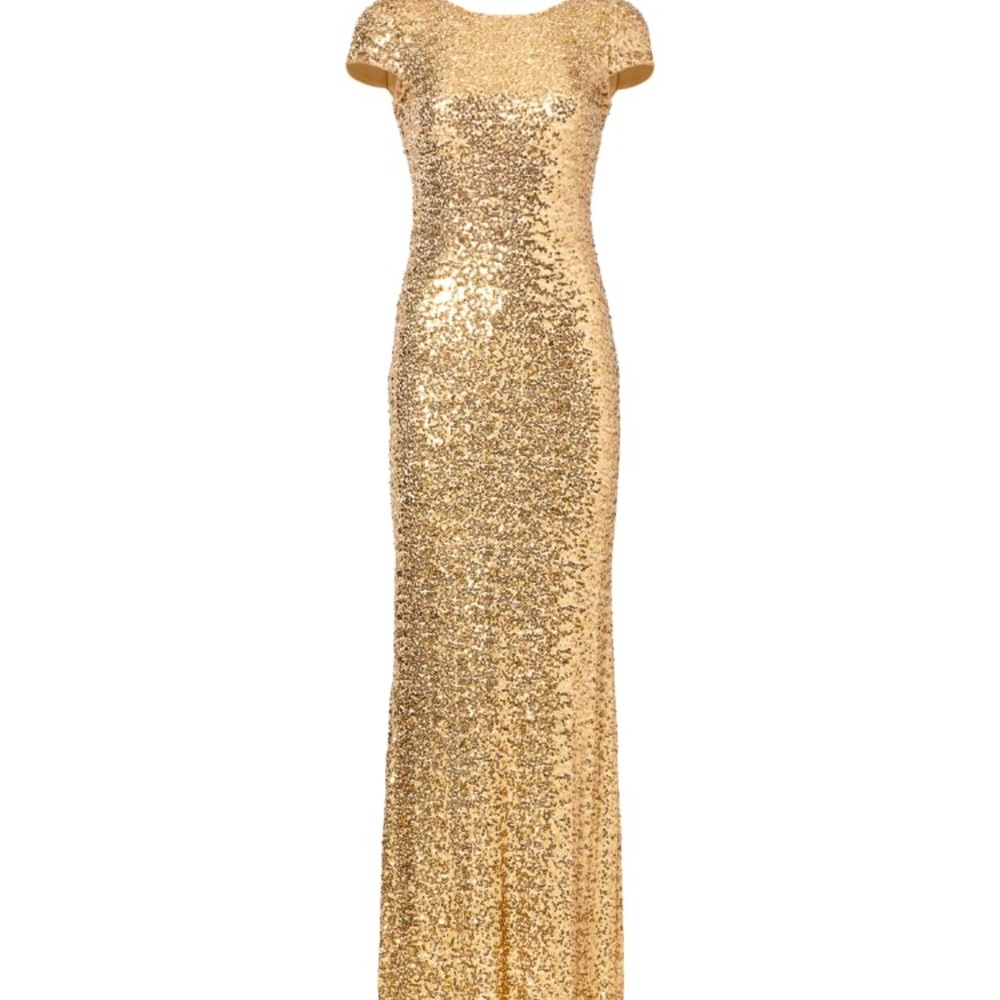 Badgley Mischka Gold Sequence Gown